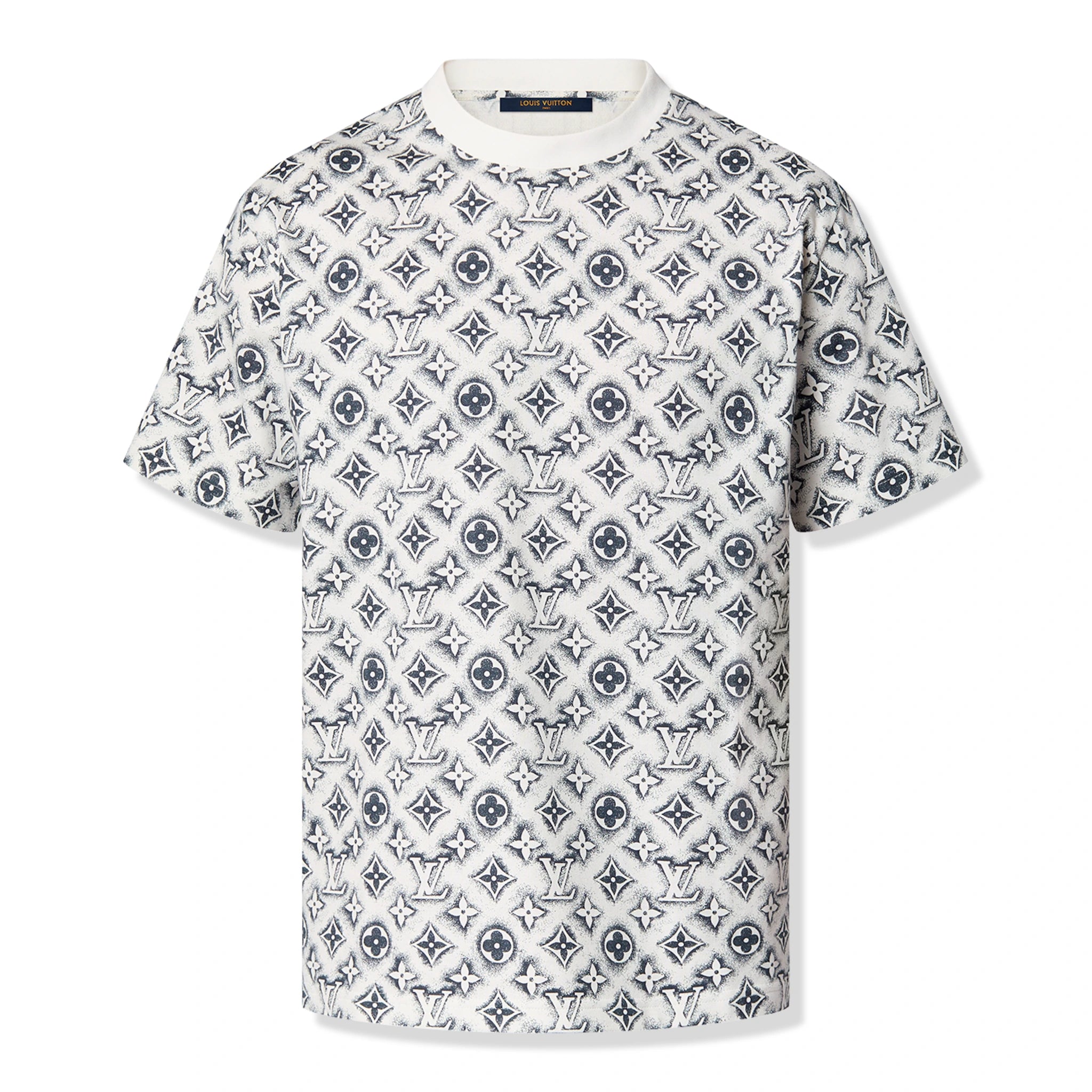 Front view of Louis Vuitton Monogram White Deep Black T Shirt NVPROD4330255V